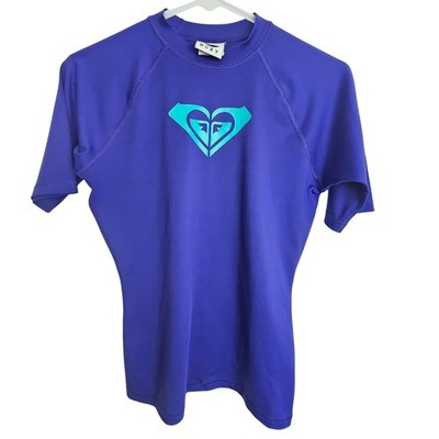 Roxy Womens Whole Heart Rash Guard Swim Shirt Sz 10 Surf Kayak Ocean Beach Swim