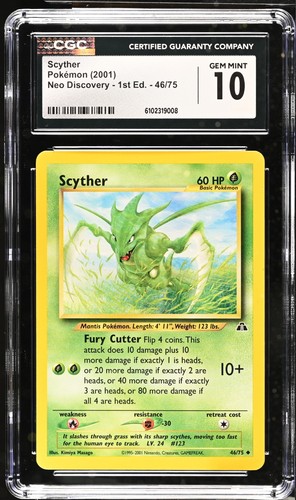 Scyther (1st Edition) graded CGC 10 for sale on eBay