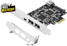 4 Port PCIe FireWire 1394A Card 3x 6Pin 1x 4Pin Low Profile Bracket  