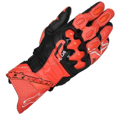 Alpinestars GP Plus R V3 Herren Leder Motorrad Racing Handschuhe hellrot schwarz