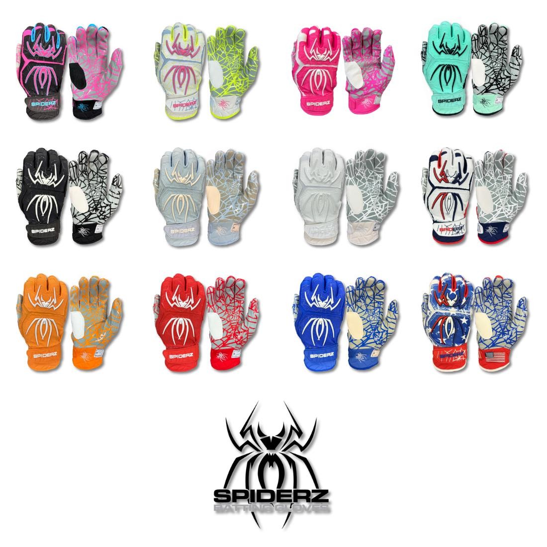 Gants De Baseball/softball Spiderz 2025 Hybrides – Royal/Blanc – Taille L – Neufs
