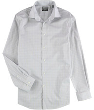 Michael Kors Mens Reg Fit No Iron Check Dress Shirt Grey Multi - 18 34/35 2XL