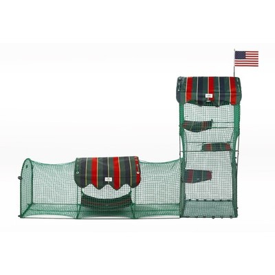 Kittywalk Town and Country Collection Outdoor Cat Enclosure Green 96'' x 18'' x 72