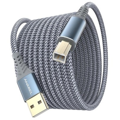 10ft USB 2.0 Type A Male to B Male Nylon Braided High Speed Printer Scanner C...