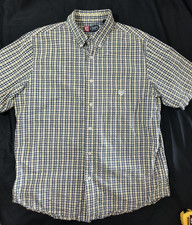 Men’s Ralph Lauren Chaps Shirt Large Yellow Blue Plaid Long Sleeve Button Up