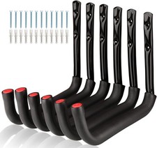 Heavy Duty Storage Ladder Hooks 6 Pack Wall Mount Rack Holds 50 lbs