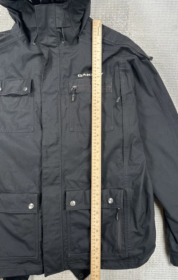 Oakley Y2K Baggy Fit Snowboard Jacket Hooded Black Full Zip Men’s Medium - Image 3 of 4