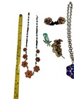 Vintage Jewelry Lot  Art  Nouveau Floral Necklace Micro Mosaic Earrings Heliotro — photo 2