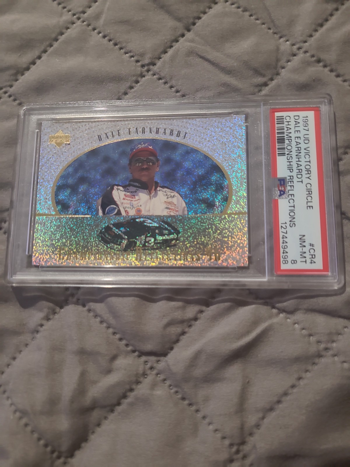 1997 Upper Deck Victory Circle Dale Earnhardt Championship Reflections PSA 8 view 7