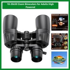 10-30x50 Waterproof Zoom Binoculars - Ideal for Low Light High Clarity