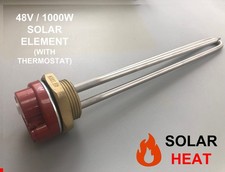 DC Solar PV Direct Water Immersion Heating Element 1KW + Thermostat ArcProtected