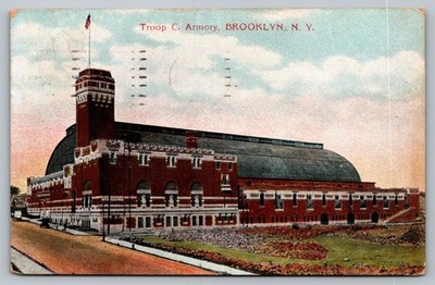 1910 Troop C Armory Brooklyn NY Postcard - The Temme Co. NYC Landmark