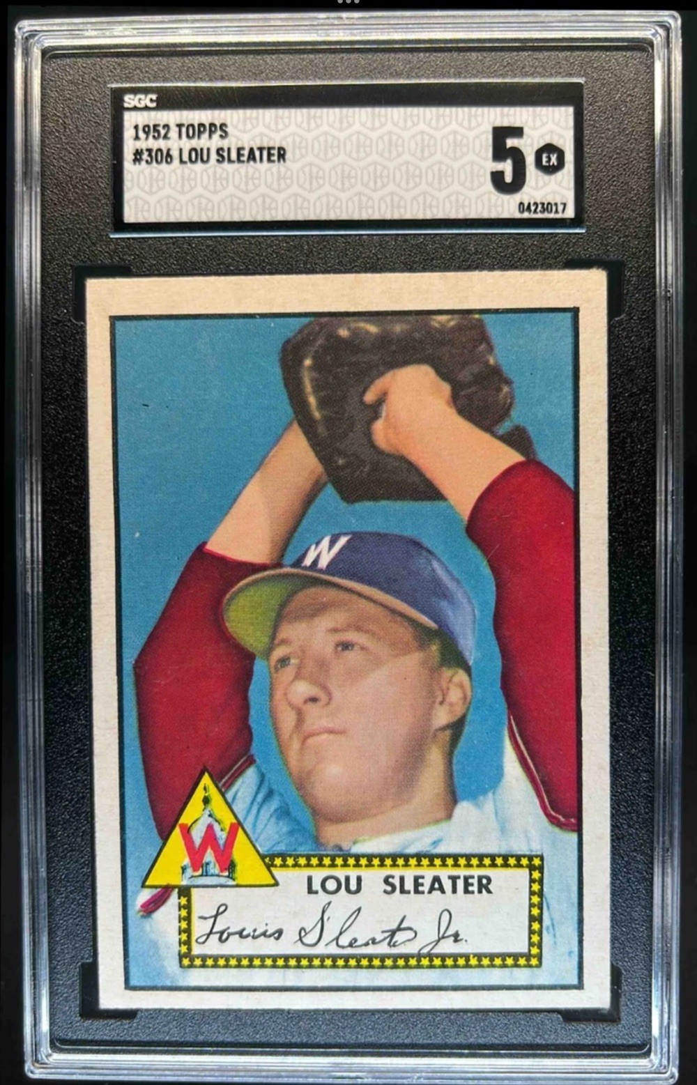 1952 Topps Lou Sleater Rookie RC #306 SGC 5 - WELL CENTERED