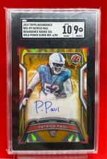 Patrick Paul 2024 Topps Resurgence Rookie Signatures  #RRS-PP SGC 10 Auto 9 Card. rookie card picture