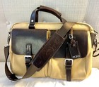 TUMI York Leather & Fabric Briefcase Computer Crossbody Messenger Travel Bag. 