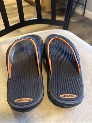 Rider Sandals Men's Black Orange Flip-Flop  Size 9