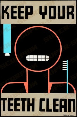 Keep Your Teeth Clean Classic Vintage Style Dental Promo Dentist Poster Print