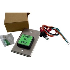 NEW Push to Exit Button Indoor Green Square Request to Exit Button Stainless Ste