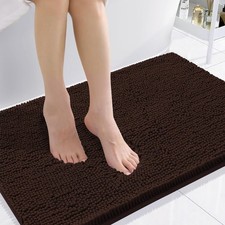 Smiry Luxury Chenille Bathroom Rugs 36x24, Extra Soft and 36'' X 24'', Brown