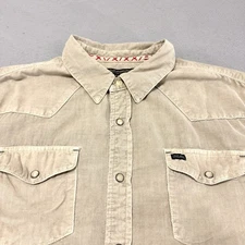 True Grit Corduroy Shirt Men’s XL Corduroy Beige Tan Long Sleeve Collared