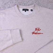 Ted Baker Sweatshirt Mens Size 4 Large Crew Neck Pullover Logo Spellout Fleece