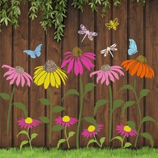 Large Flower Stencils for Walls Fence Stencil for Outdoors Reusable Cone Flower