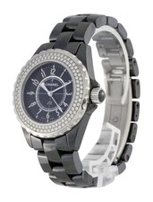 Chanel J12 Black Ceramic & Diamond Bezel Ladies 38mm Automatic Watch