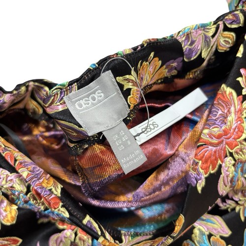 NWT ASOS Oriental Statement Puff Sleeve Off The Shoulder Embroidered Mini Dress - Picture 6 of 9