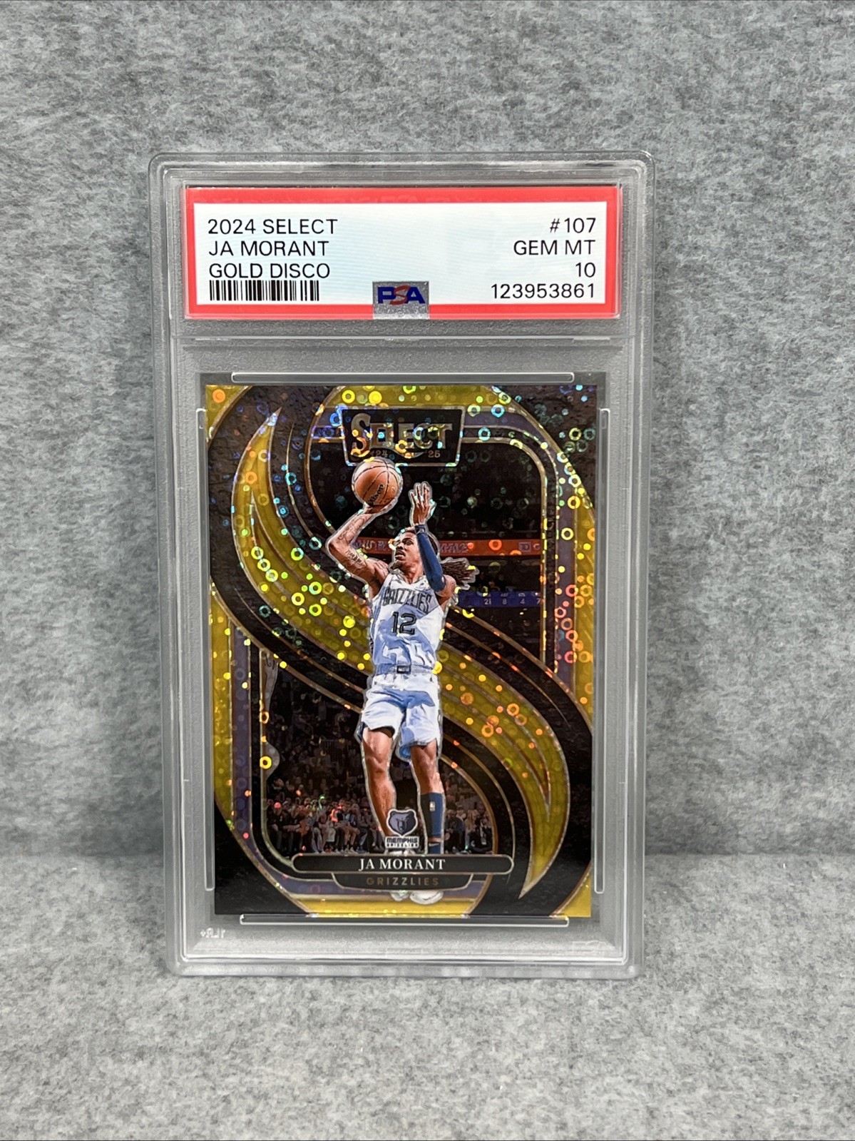 2024 Panini Select Gold Disco Ja Morant 04/10 #107 PSA 10