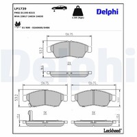 Delphi Bremsbelagsatz, Scheibenbremse LP1739 FüR Suzuki