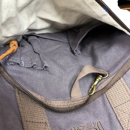 Duluth Trading Gray Brown Canvas Double Handle Bag Tote Shoulder Handbag Travel - Picture 14 of 17