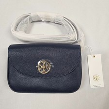 Tory Burch Description Robinson Clutch / Cross Body NAVY style# 33639