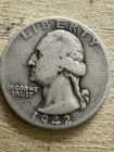 1942- 90% SILVER WASHINGTON QUARTER