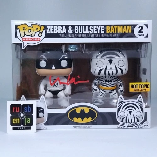 Funko Pop! DC Heroes Zebra & Bullseye Batman podpisany Val Kilmer COA 2-pak