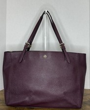 Tory Burch York Tote Bag In Burgundy Saffiano Leather