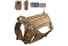 Tactical Dog Vest – Adjustable Nylon Harness with Pouches & Molle System. USA