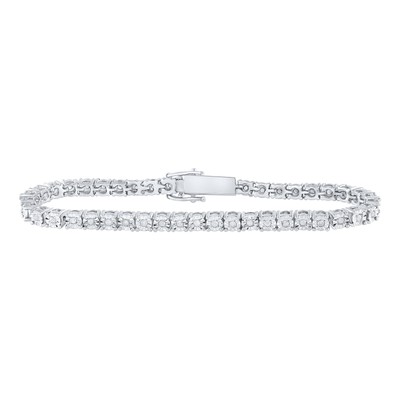 1 cttw Diamant einreihiges Tennisarmband 925 Sterling Silber