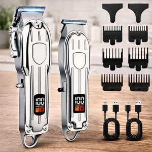 Ensemble de pince à cheveux professionnel pour hommes sans fil de barbe LED 4 Moteur à vitesse