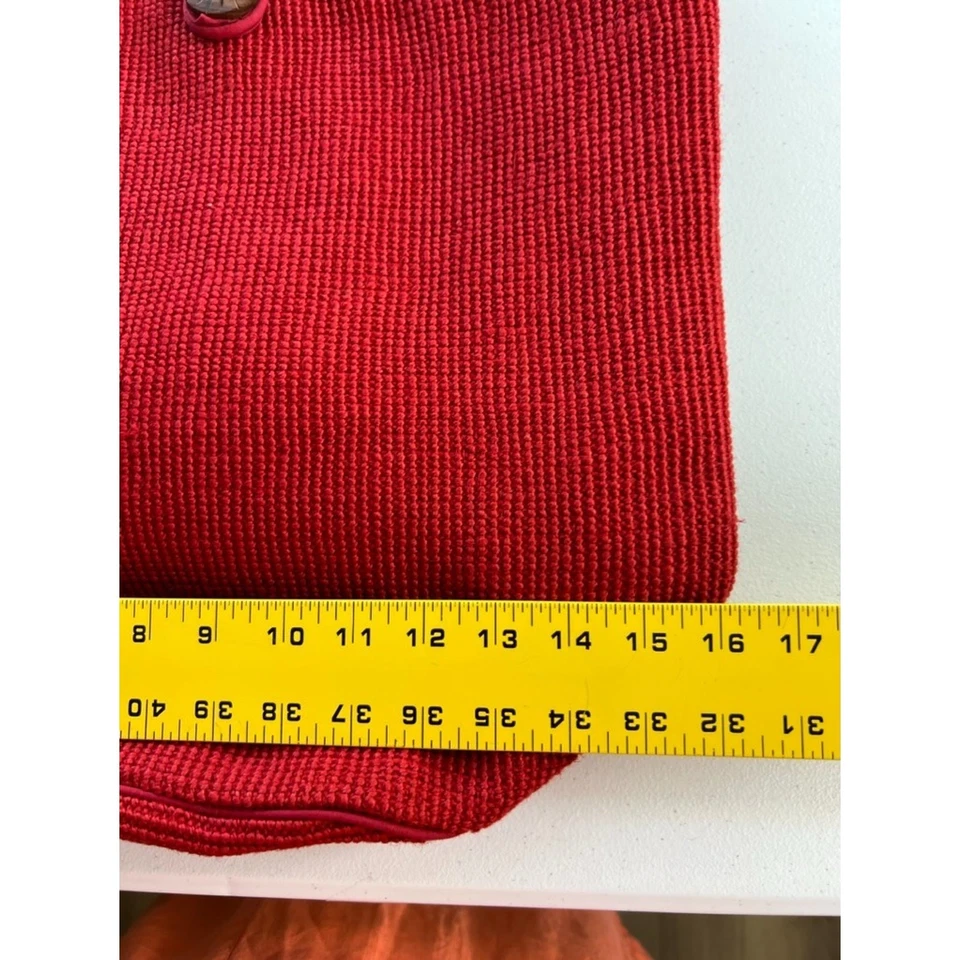 Bolso de hombro World Market para mujer rojo yute algodón cubo picnic cartera grande Foto 3 de 4