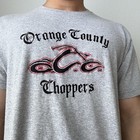 Vintage 2000s Orange County Choppers Motorcycle Embroidered Gray Tee Shirt