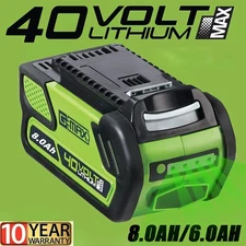 40V 6.0AH Battery for Greenworks G-MAX 29472 40 Volt 8.0AH Lithium 29462 29262