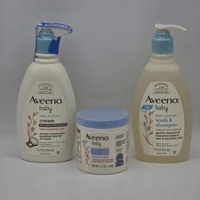 Aveeno Baby 3-Piece Bundle   Daily Moisture Cream  Wash  Shampoo  Eczema Balm