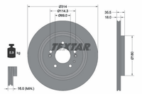 2X Bremsscheibe Hinterachse FüR Hyundai Santa FE IV Kasten/Suv