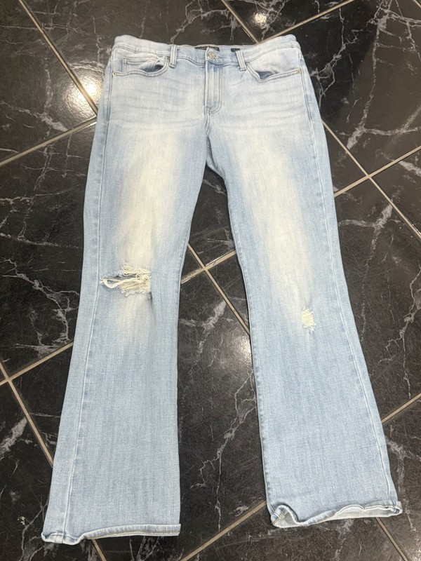 Lucky Brand Women’s Blue Light Wash Bootcut Jeans Distressed 5-Pocket Size 12