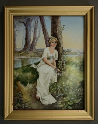 after Cuno von Bodenhausen (1852-1931)  The Song  Porcelain Plaque