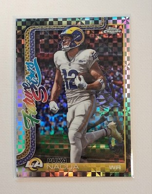 5 Card Lot Of RAMS - 2025 Topps Chrome - Nacua, Adams, Corum, Verse, Donald