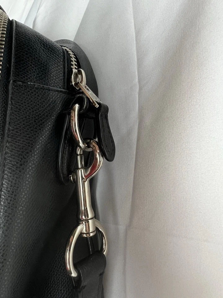 Authentic Coach Metropolitan Slim Briefcase Unisex Black Vinyl Leather - Image 3 of 4