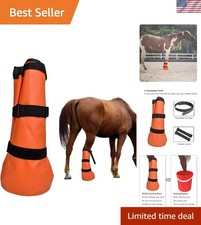 Collapsible Hoof Soaker Bags for Effective Horse Care - 2 Self-Attaching Straps