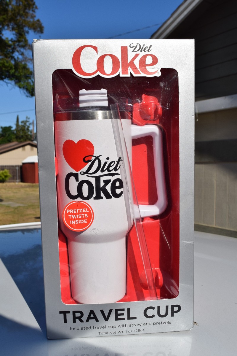 I Love DIET COKE 40 Oz Stainless Steel TUMBLER TRAVEL CUP W/STRAW