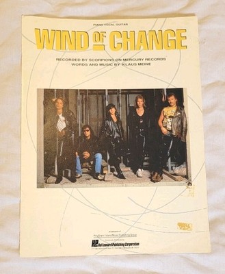 WIND OF CHANGE Sheet Music 1990 Scorpions Song Guitar Piano Rock Ballad 